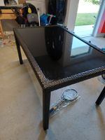 Gartentisch Rattan braun gebrauchter Zustand