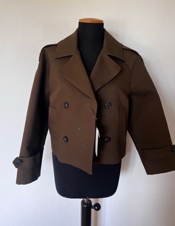 MASSIMO DUTTI Double-Breasted Cropped Trench Coat