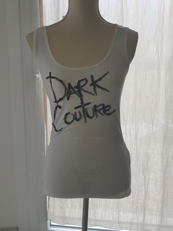 Débardeur brodé Fracomina blanc taille M-L.
