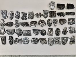 Basler Fasnachts Blaggedden Set Silber 1977 bis 2019