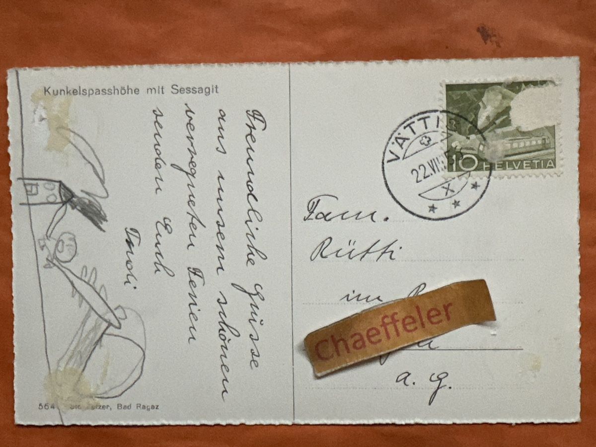 Cartoline postali: Alte Ansichtskarte 1956 Kunkelspasshöhe mit Sessagilt – Usato da Zürich venduto da Chaeffeler 1