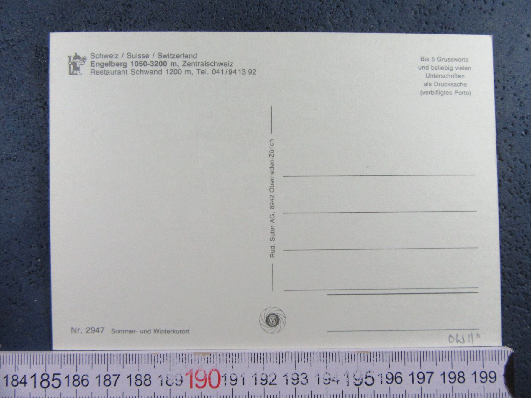 Cartoline postali: ENGELBERG - SCHWAND  AK ONW – Usato da Ettingen venduto da Hausi4711 1