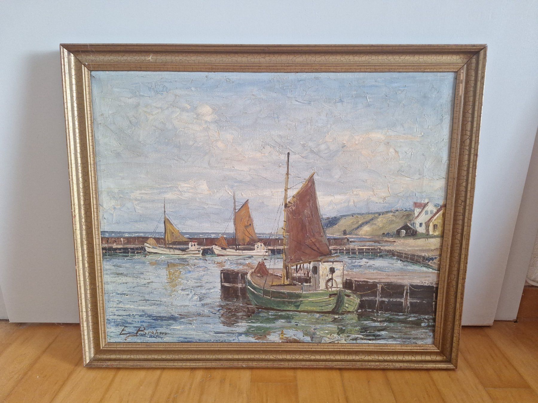 Dipinti: Emil Brehm - Ölbild - Hafenszene – Usato da Altstätten SG venduto da GGsGameshop 1