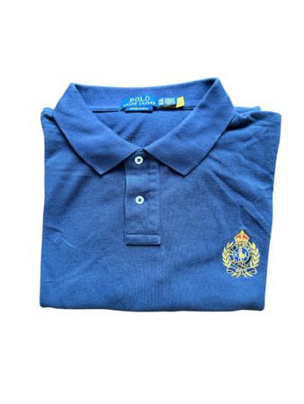 Polo Ralph Lauren bleu custom slim fit taille XXL