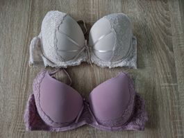 2er Set BHs Gr. 80C Spitzen-Details NIE GETRAGEN!