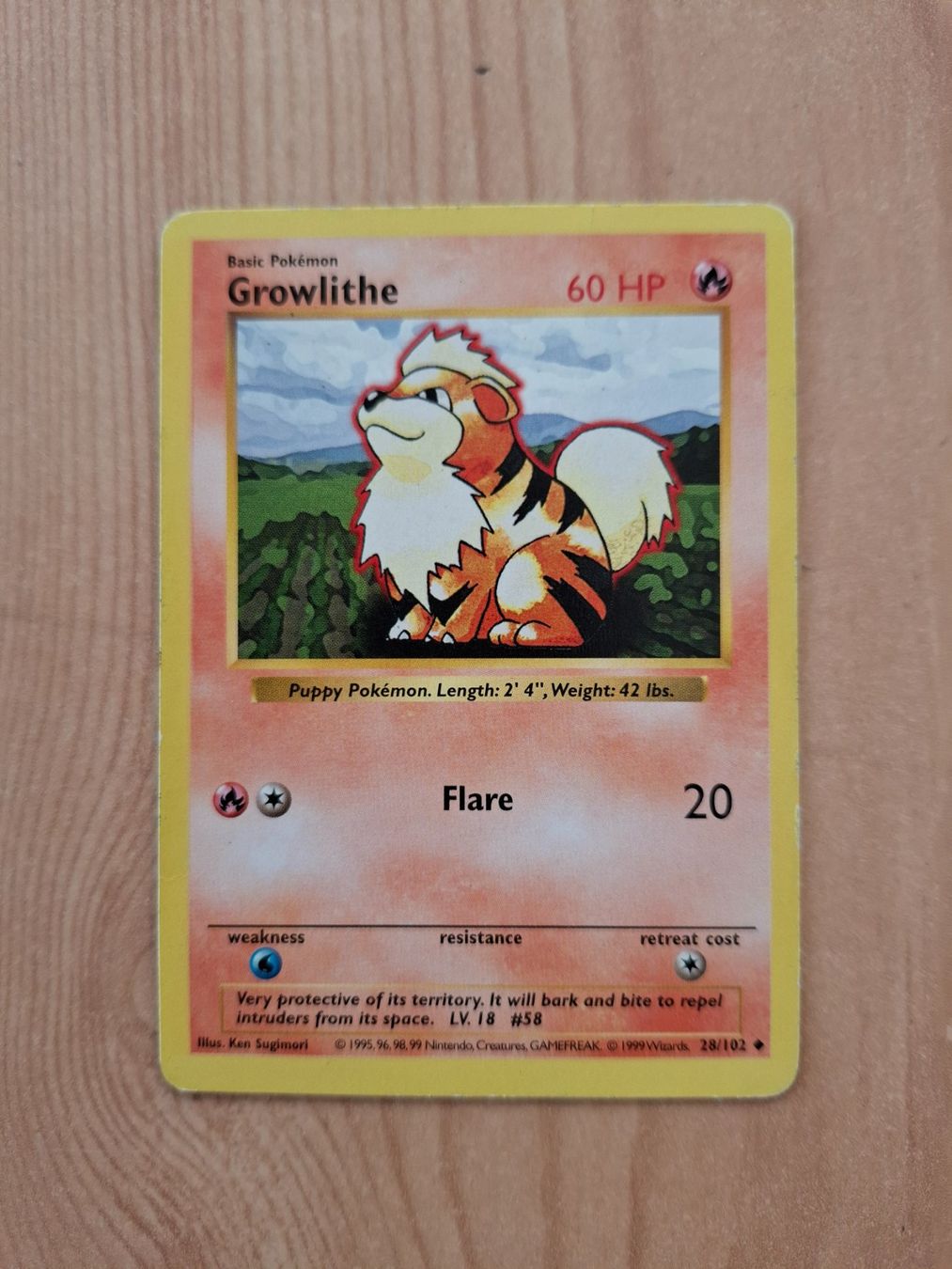 Pokémon Carte collezionabili: Pokemon Growlithe Base Set Shadowless 28/102 – Usato da Giornico venduto da ale_lc8k