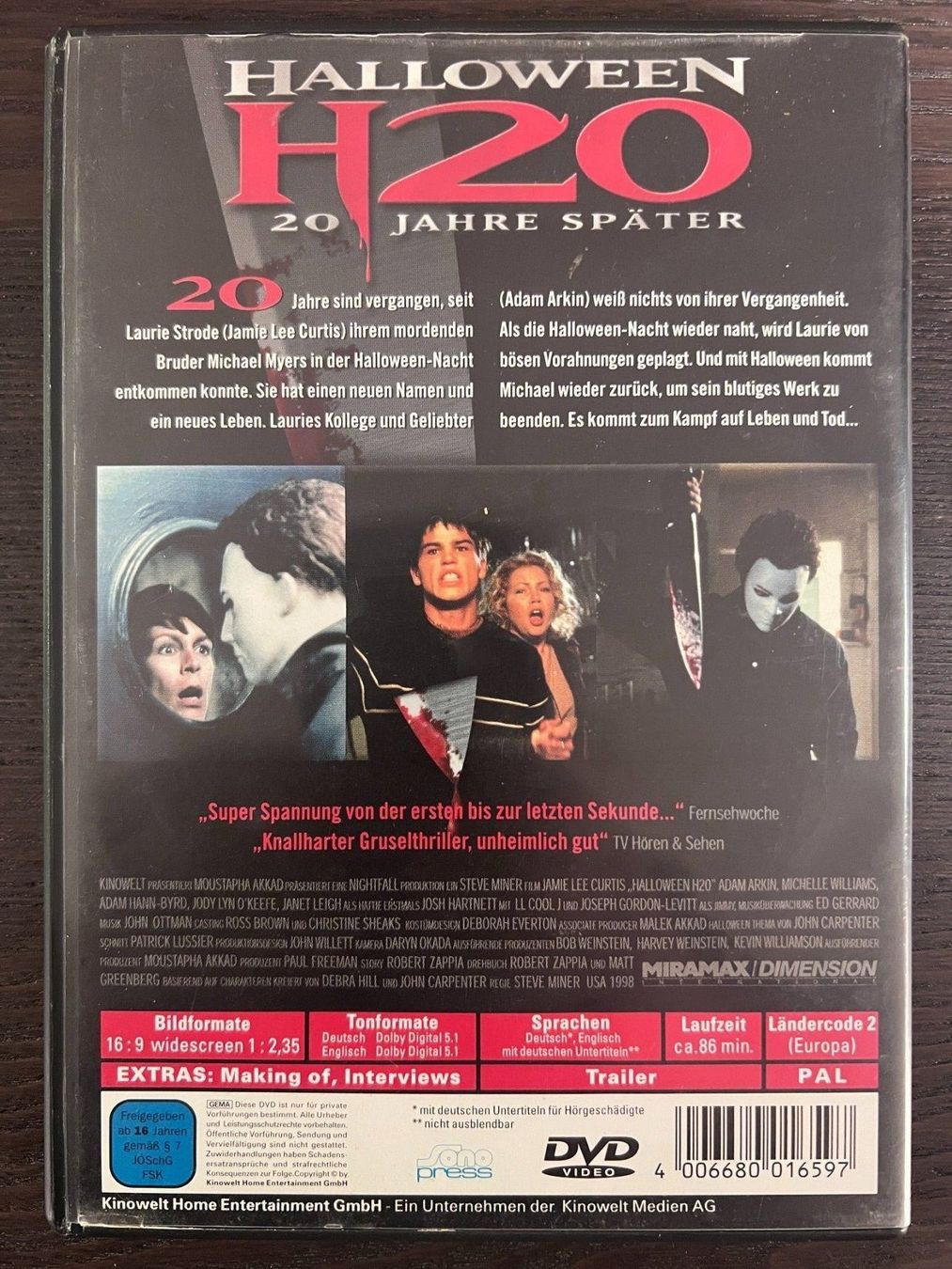 Tutti i DVDs: Halloween H20 - 20 Jahre später – Usato da Zürich venduto da FilmFreunde 1