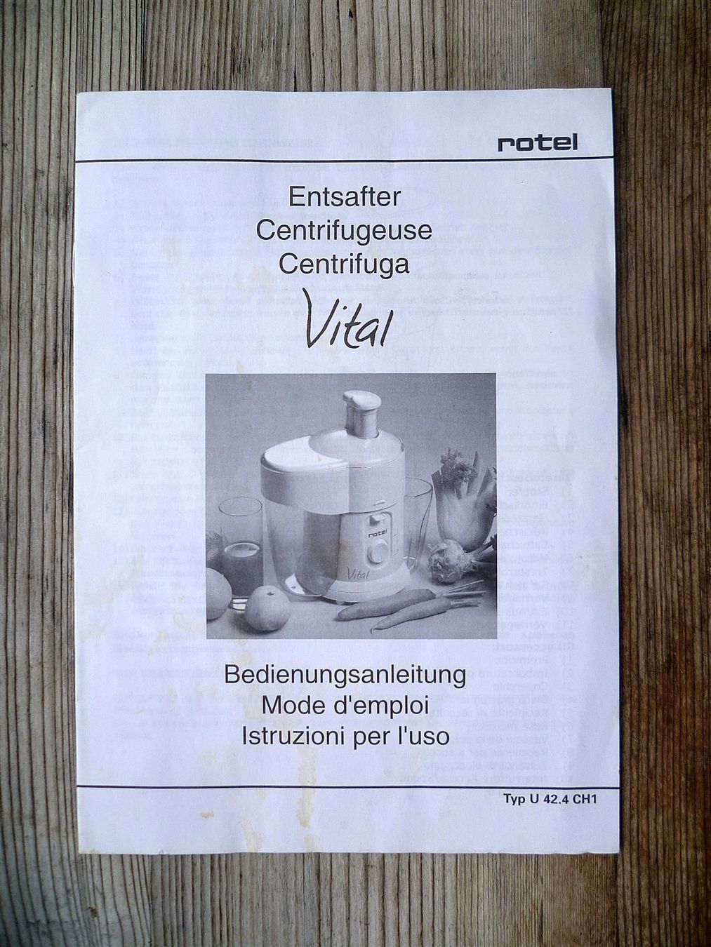 Rotel Elettrodomestici da cucina: Bedienungsanleitung Rotel Entsafter – Usato da Aarau venduto da Rdodger