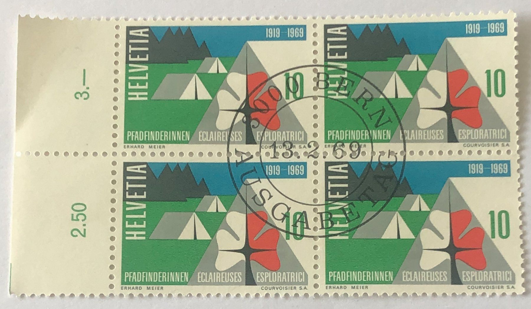 Tutti i francobolli: 4 er Block Nr.461 mit Vollstempel  Bern – Usato da Aarau venduto da Billa007