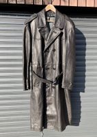 Polizei Ledermantel schwarz, Länge 112 cm