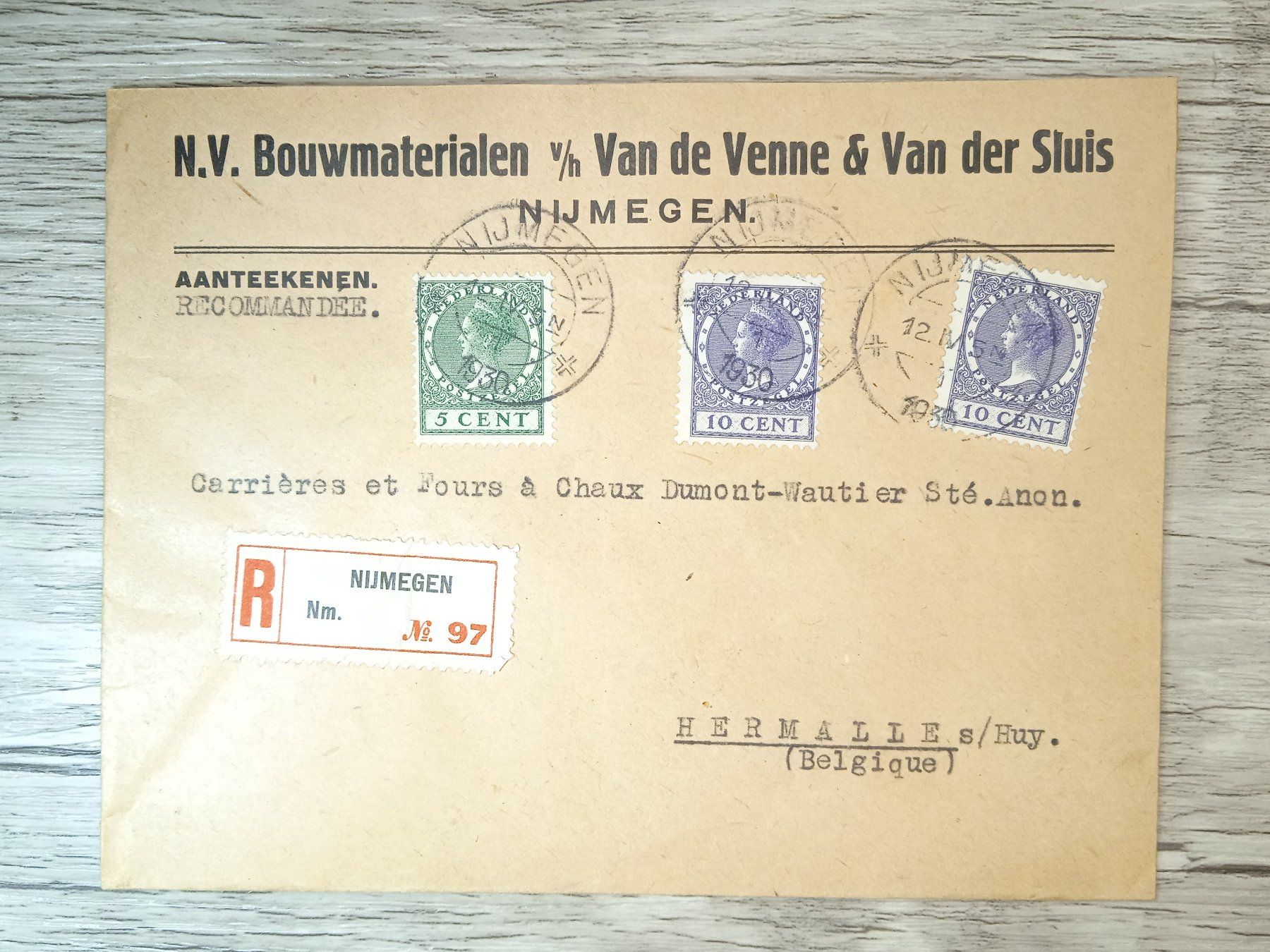 Tutti i francobolli: TR63 Enveloppe + Timbre Pays-Bas 1930 – Usato da Cousset venduto da Patrick_Collections