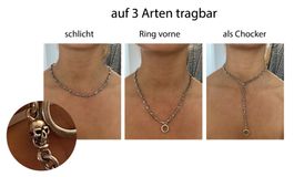 Original Handmade "SILVER 2 STEEL" Totenkopf Skull Halskette