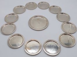 Untersetzteller komplettes Set Silber 800 - fast 1kg Silber!