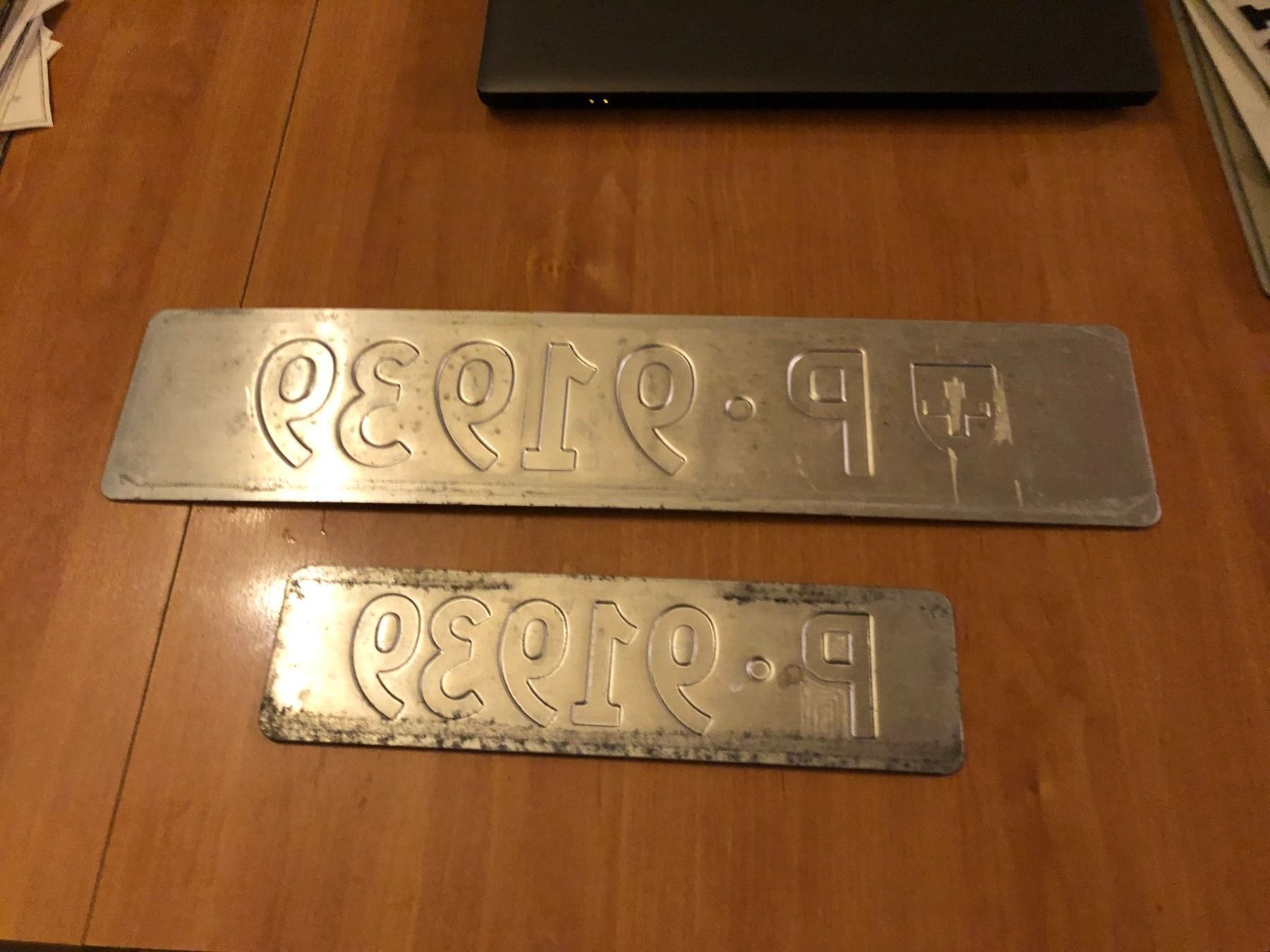 Insegne: 2x Nummernschild Post PTT 91939 ausrangiertr – Usato da Küttigen venduto da Melisch1000 1