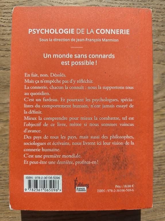 Libri: Psychologie de la connerie – Usato da Begnins venduto da psy-harmonie 1