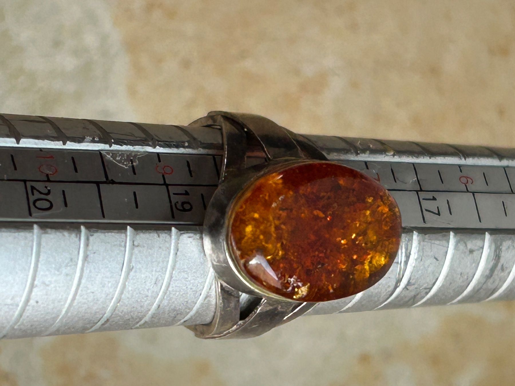 Anelli: Bernstein Ring, Vintage Silberring (gr.58) – Usato da Laufen venduto da belleskulptur 7