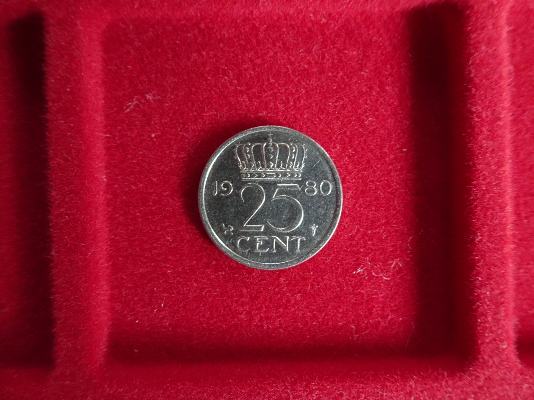 Alle Münzen: 25 Cent Niederlande 1980 - M351 – Gebraucht aus Küssnacht am Rigi von Kleinpreis-Shop