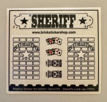 Lego Western 6755 Sheriff's Lock-Up Stickerset Replica