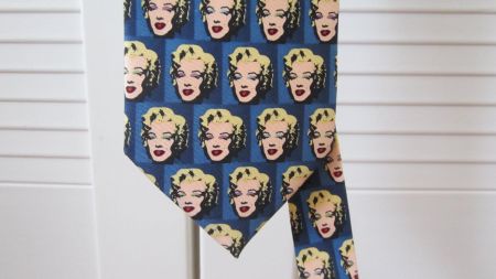 Andy Warhol, Marilyn Monroe Krawatte, 100% Seide, Blau