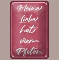 🔥 LIEBE 4 PFOTEN Katze/Hund Blechschild 🩷 12x18cm OVP 🔥