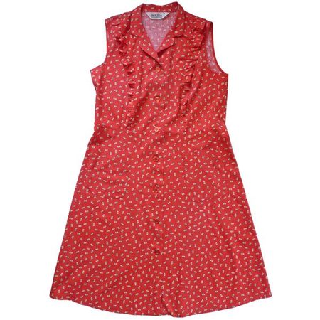 Kleid Gr. L Sommerkleidchen 70s 100% Baumwolle m Blümchen