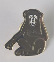 Affe Pin / Anstecker - Goldfarben, Rarität!