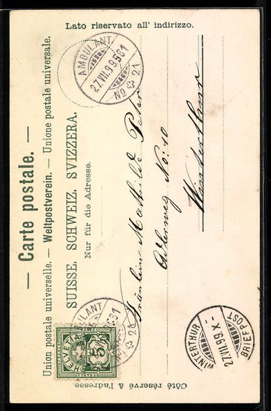Cartoline postali: Rheinfelden, Oberthorturm mit Durchblick – Usato da Berlin venduto da bartko-reher 1