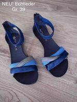 NEUE blaue Sandalen aus echtem Leder Gr. 39