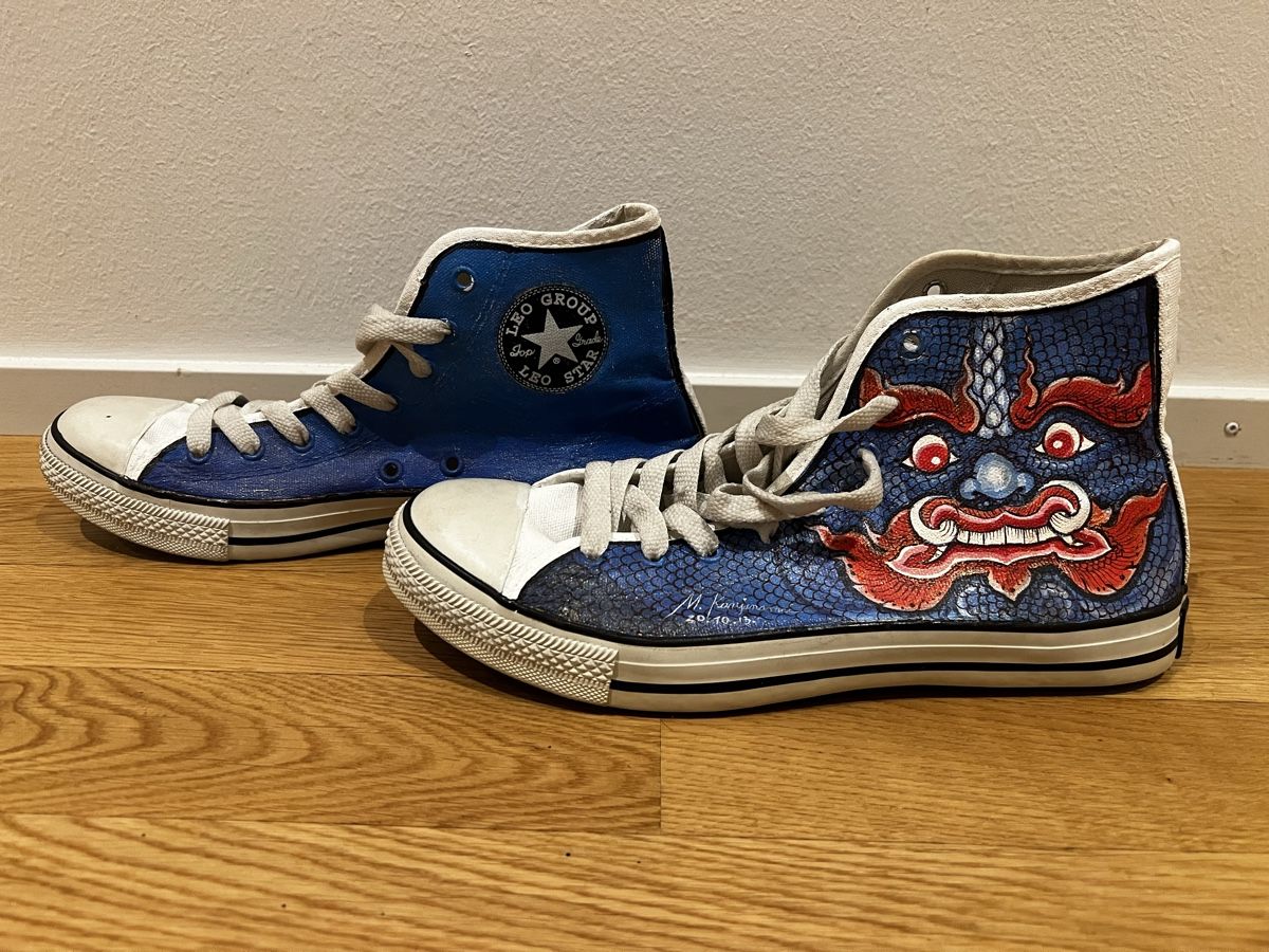 Scarpe da uomo: Handbemalte Sneakers im Converse Stil – Nuovo e nell'imballaggio originale da Zürich venduto da JJMM 7