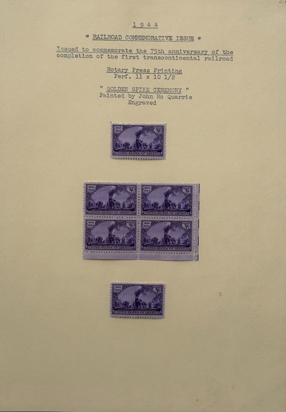 Tutti i francobolli: LOT USA BRIEFMARKEN EISENBAHN 1944/47 – Usato da Ostermundigen venduto da wini63