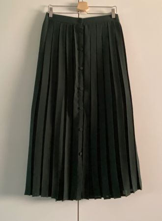 GRACE & MILA Jupe plissée boutonnée vert foncé L - NEUVE