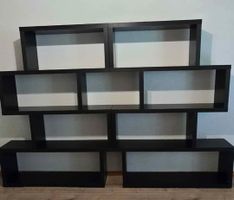 Bibliothèque étagère murale noire 6 compartiments modulable