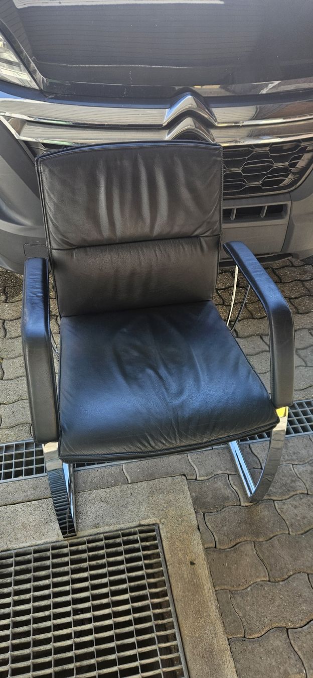 Sitag Sedie: Sitag Bürostuhl Freischwinger, Leder - schwarz – Usato da Belp venduto da Ginus85