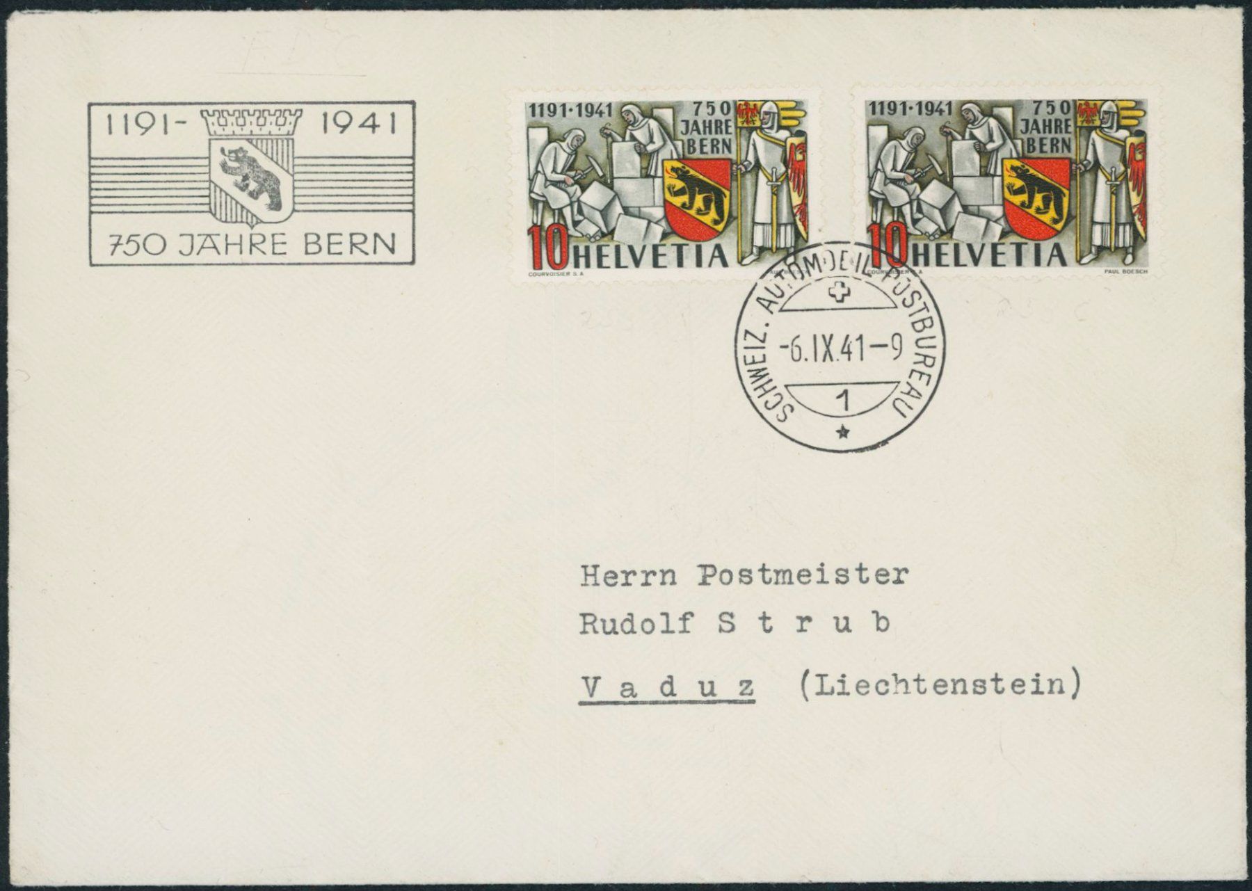 Tutti i francobolli: 1941 - Bern - Ersttagsbrief FDC ET - Combo FDC - Gaudard – Usato da Schindellegi venduto da leecollect