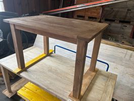 Industrie Tisch 120 x 80 cm, 4 Beine, abnehmbar, Hartholz