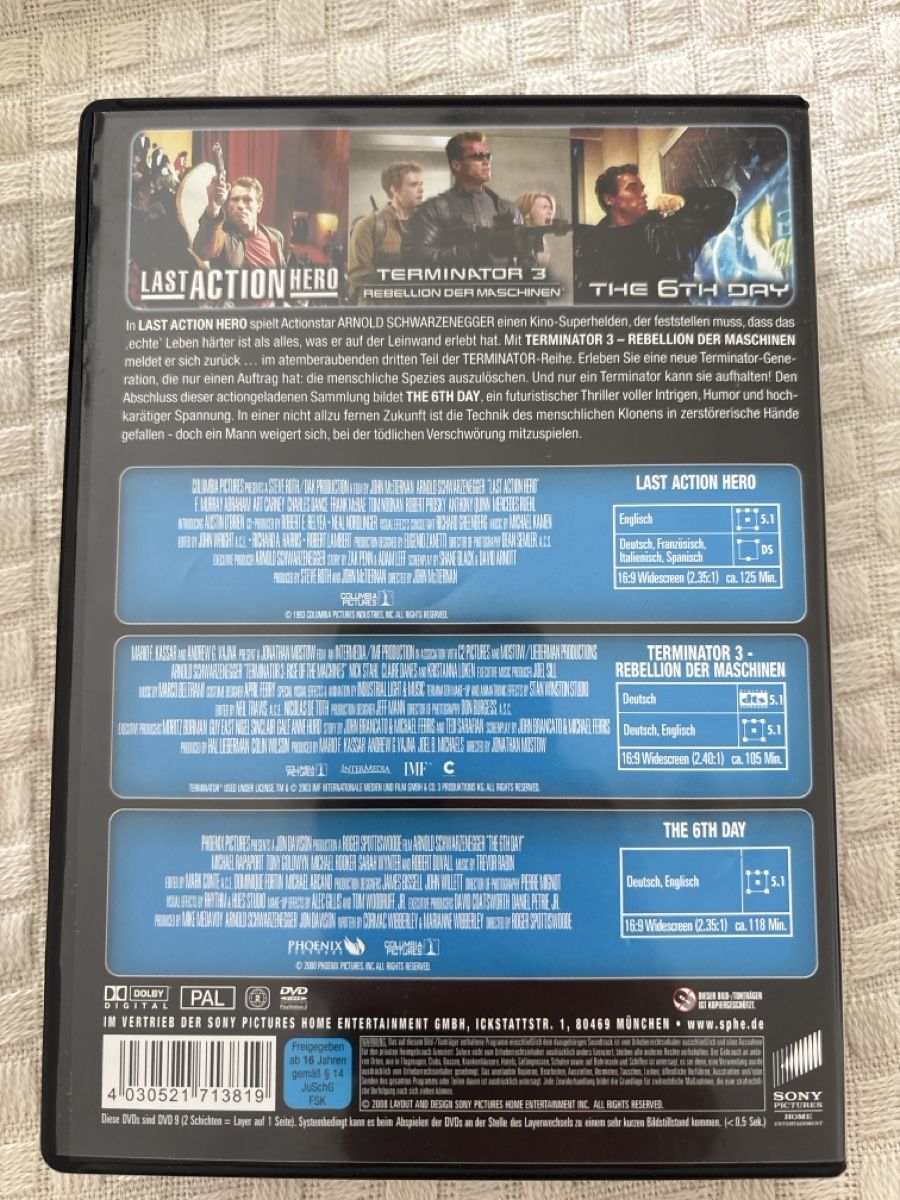 Alle DVDs: Last action hero, T3, the 6th day  DVDs – Gebraucht aus Oberentfelden von Rabaelikus 1