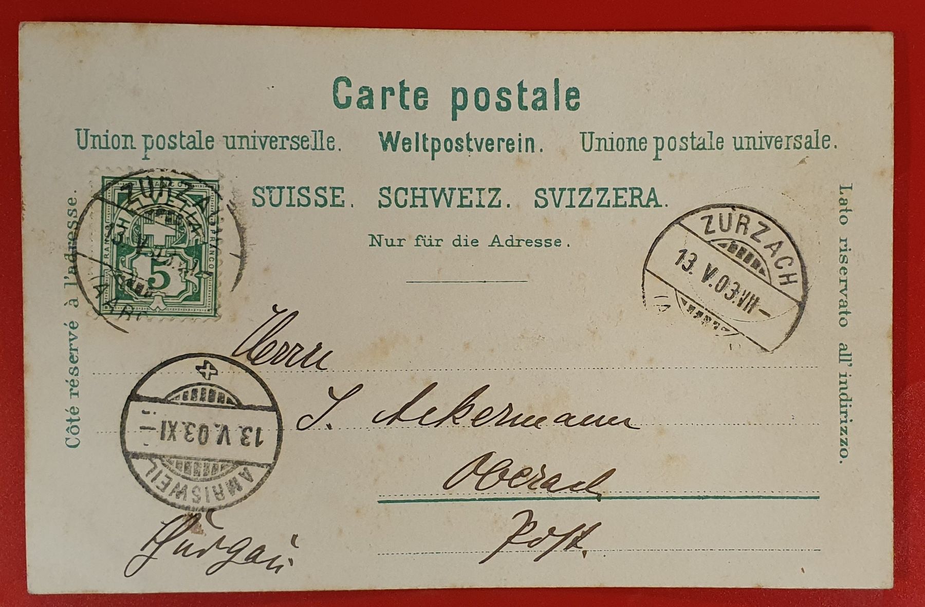 Ansichtskarten: Gruss aus Zurzach 1903 – Gebraucht aus Kreuzlingen von Rschweiz1 1