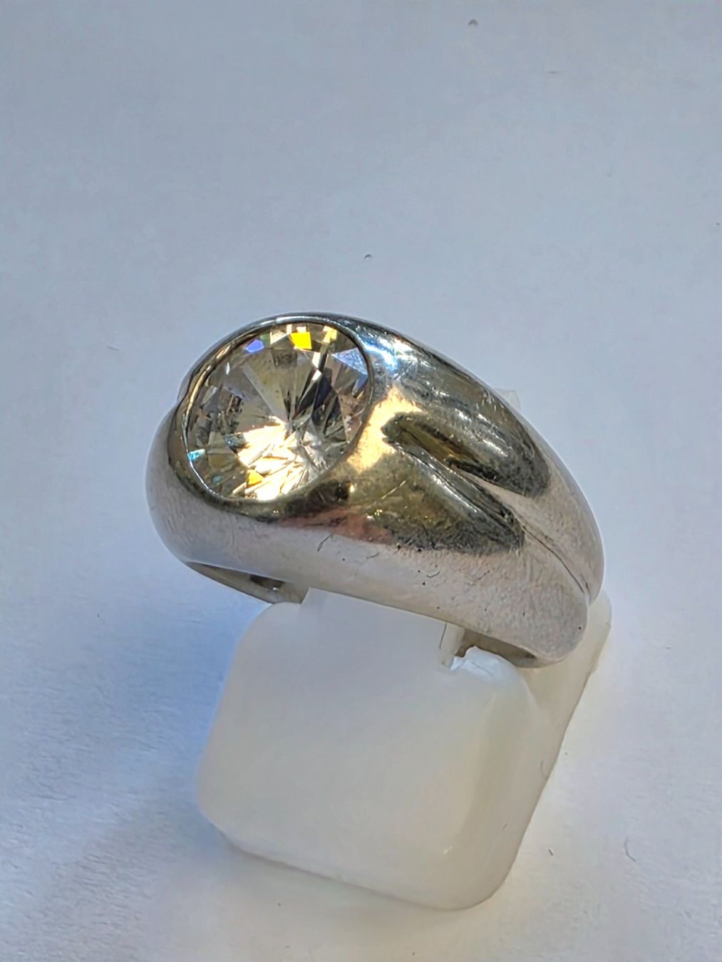 Anelli: Weissgold Ring mit 2 Carat Zirkon – Usato da Zürich venduto da Bieter04 3