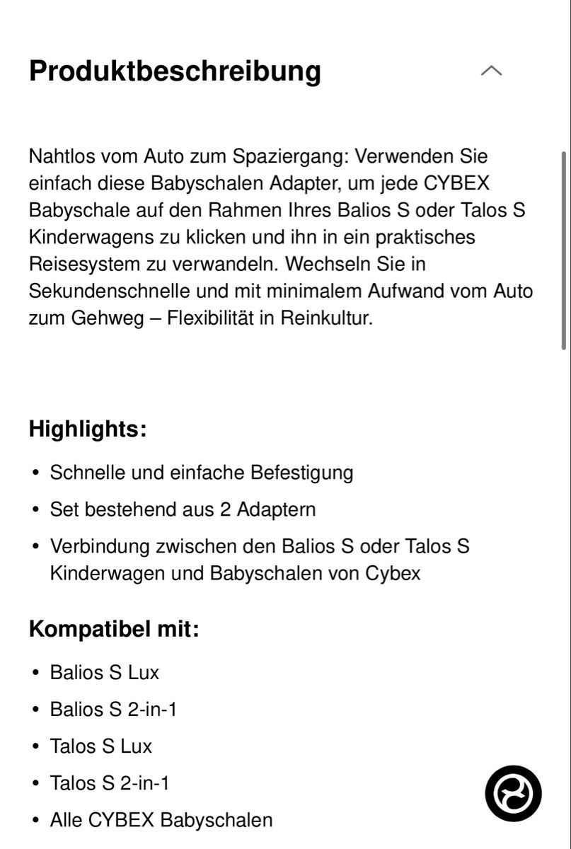 Cybex Unità & Adattatore: Babyschalen Adapter Balios S Talos S Line – Nuovo (secondo la descrizione) da Schlieren venduto da NM_Nici 2