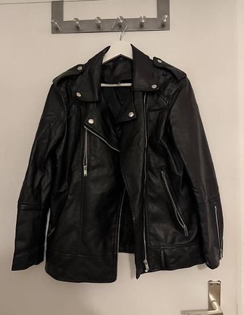 Kunstleder Jacke, Schwarz, Gr. S