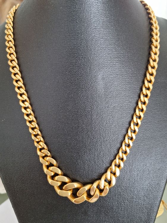 Massiv Und Klassisch! Vintage Panzer Collier Kette Gold 585, 759,00