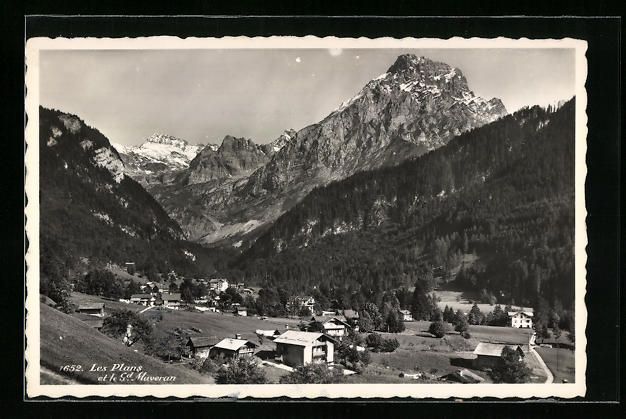 Cartoline postali: Les Plans, Vue Générale et le Grand Mu – Usato da Berlin venduto da bartko-reher
