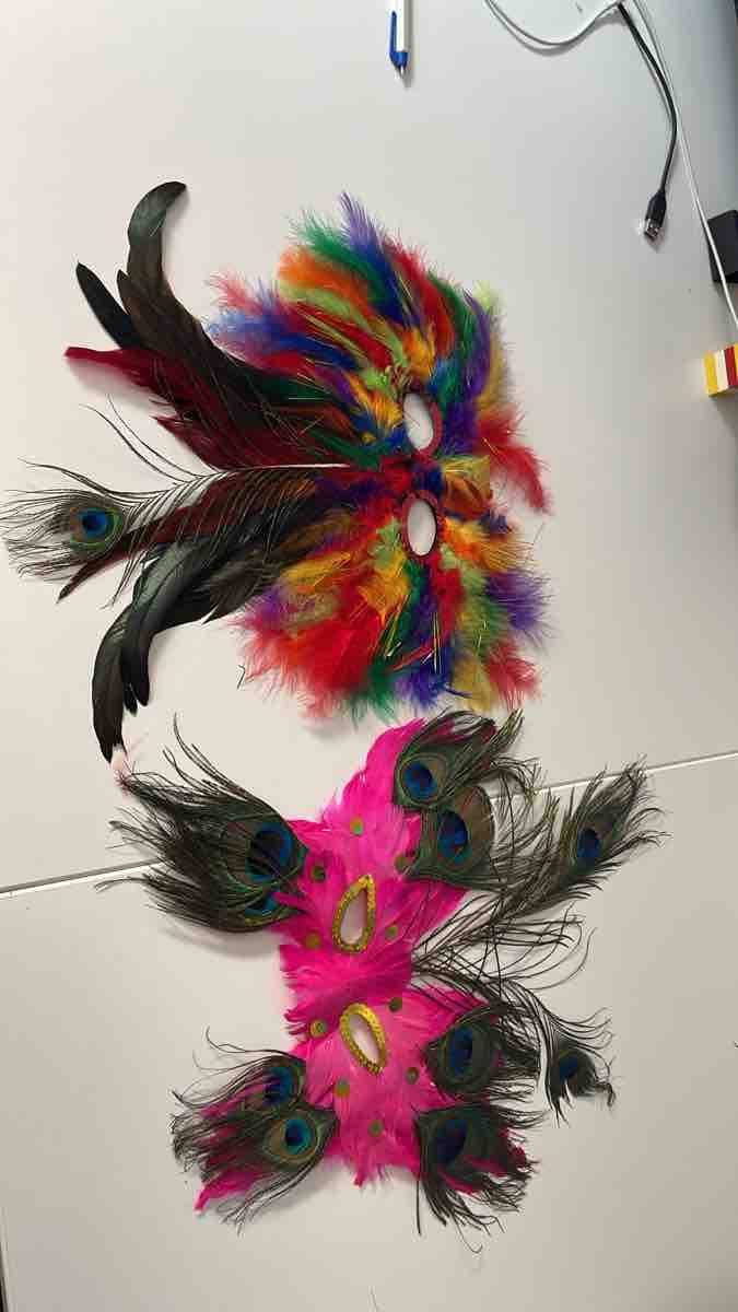 Masken: 2 Feder-Masken – Gebraucht aus Boningen von LAZ