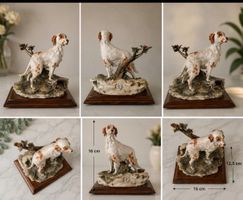 Italienische Jagdhund-Figur aus Porzellan, Vintage!