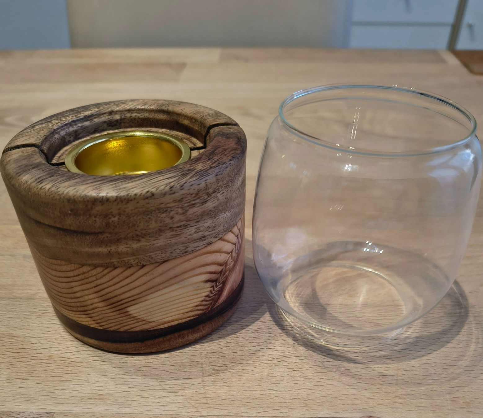Kerzenständer: Windlicht Teelichthalter Holz / Glas – Neu (gemäss Beschreibung) aus Jona von odloreg 1