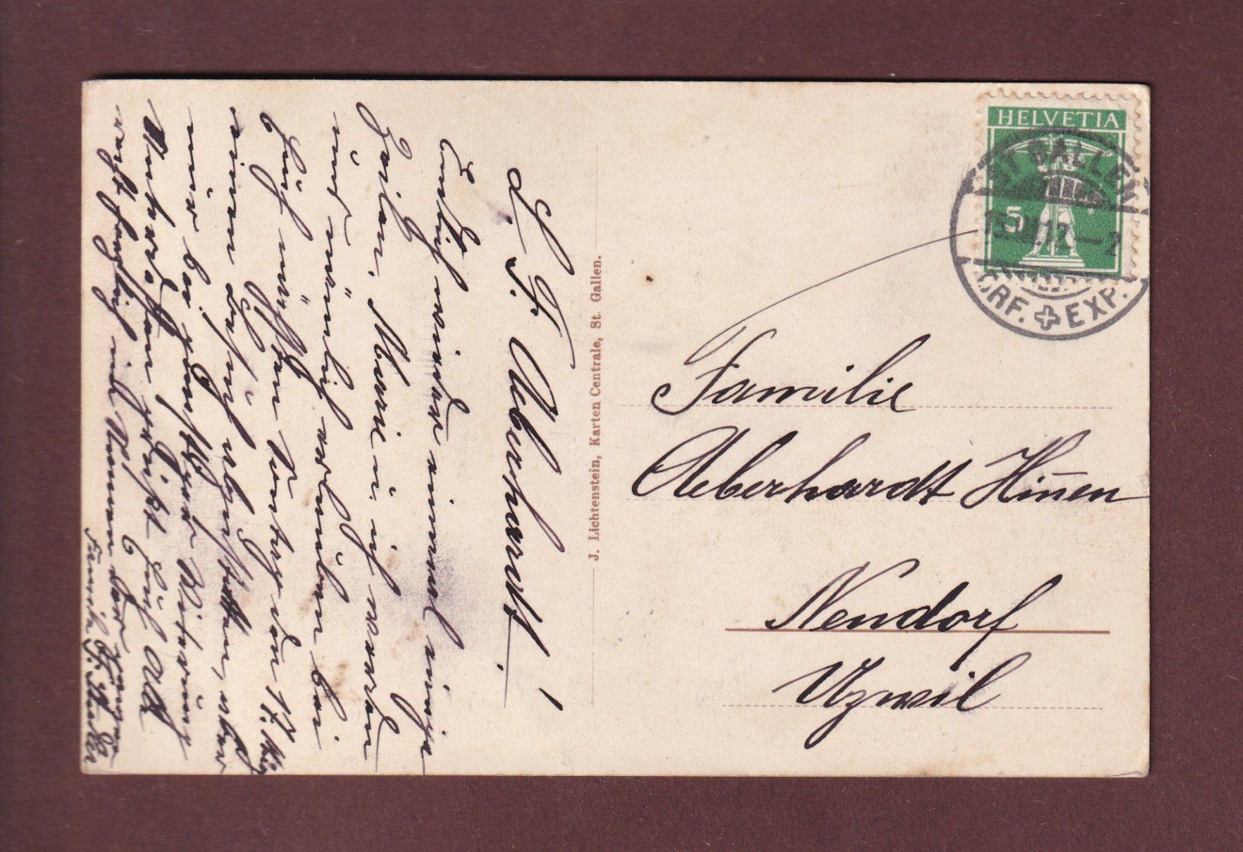 Cartoline postali: St. Gallen - ST. GEORGEN - 1912 – Usato da Pully venduto da nicecards 1