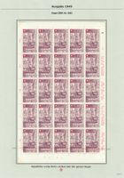 1949 Pro Patria kompletter Bogen mit rotem Wischstrich RR