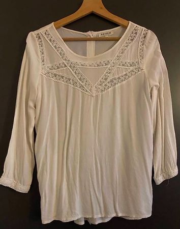 Review Bluse mit Spitze, creme