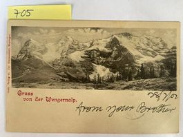 Gruss von der Wengernalp, 1901 mit Stempel