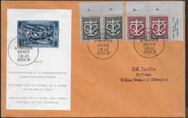 1945 Brief o ZÜRICH Tag d. CH SPENDE BLOCK W21 +Serie ab 1.-